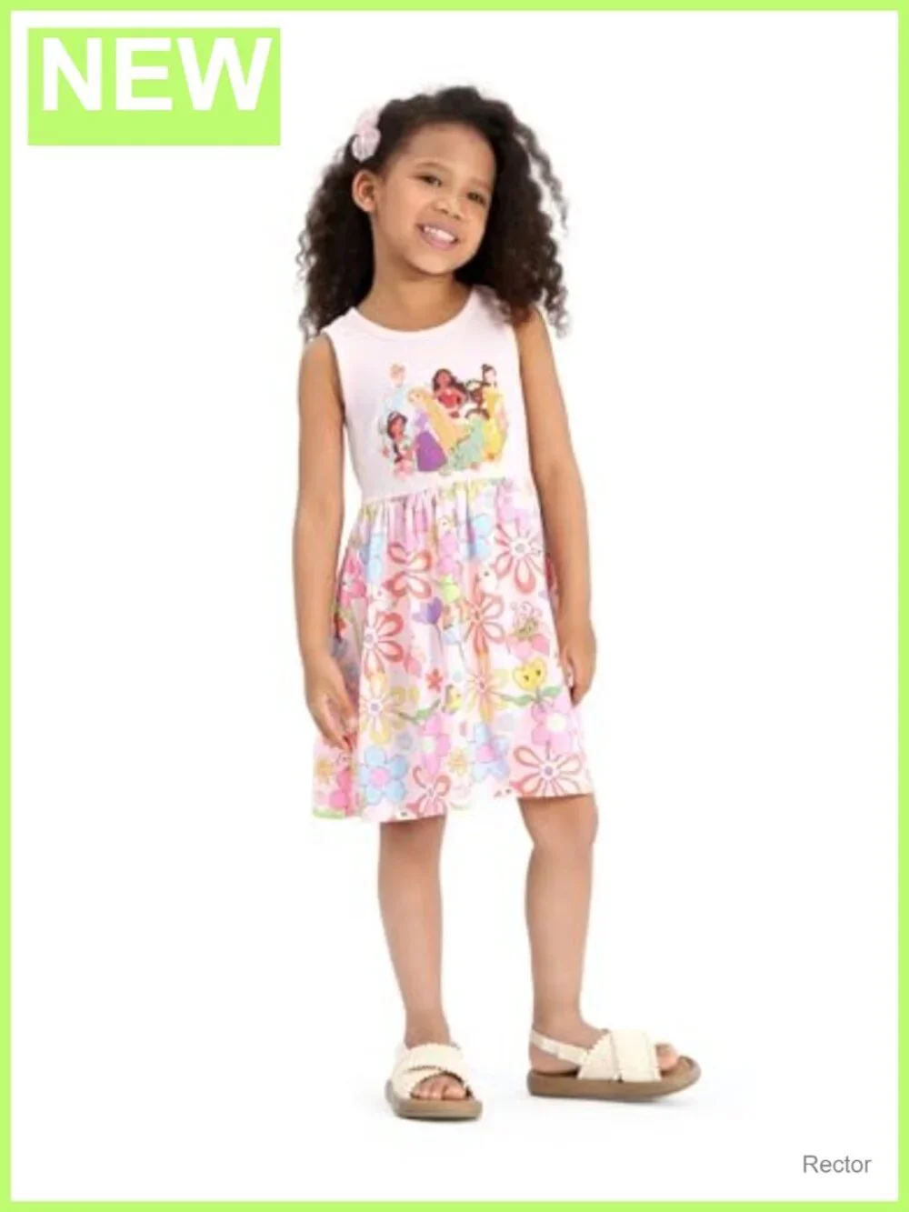 Disney Princess Girls A-Line Sleeveless Summer Dress Milk Silk Casual